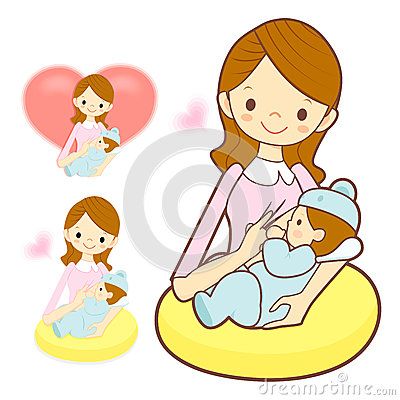cartoon pictures of mothers breastfeeding babies