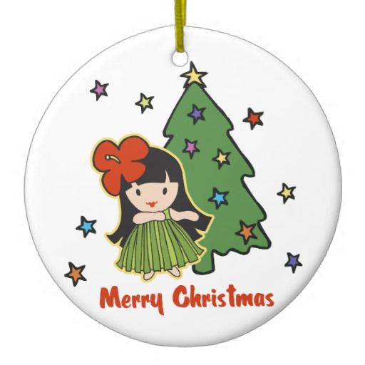 hawaii hula girl christmas card