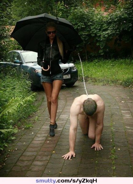 cfnm femdom public leash