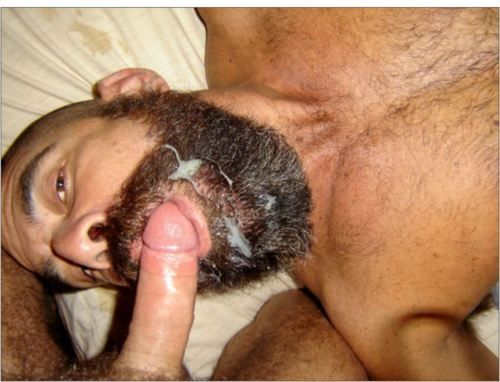 gay cum beard