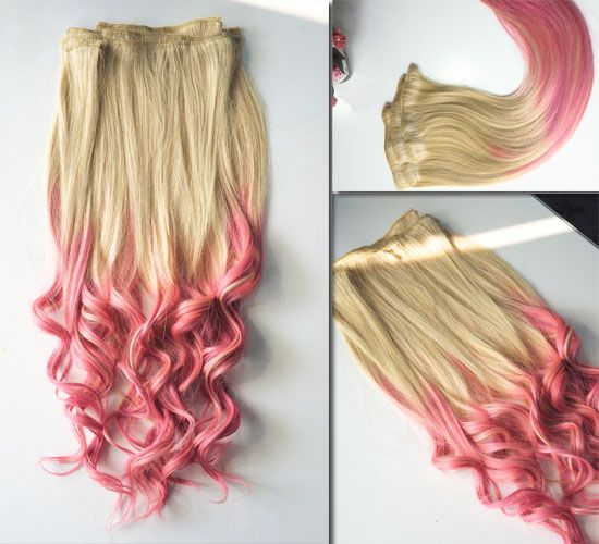 pink and blonde scene hair