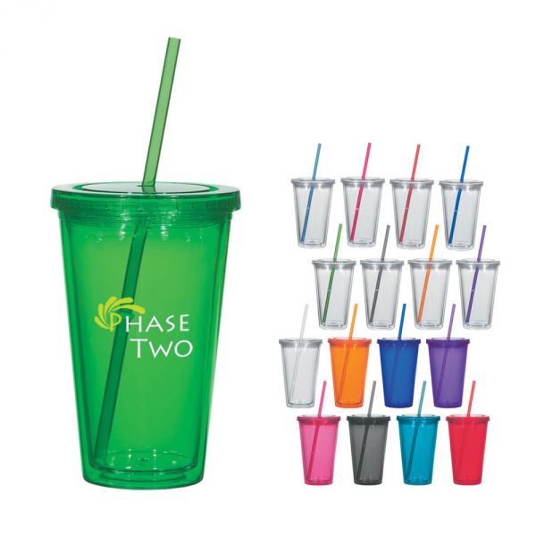 plastic tumbler with straw