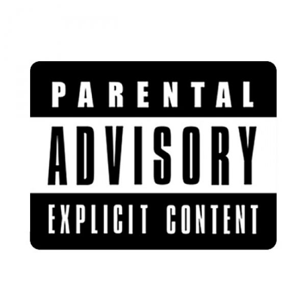 explicit content warning label