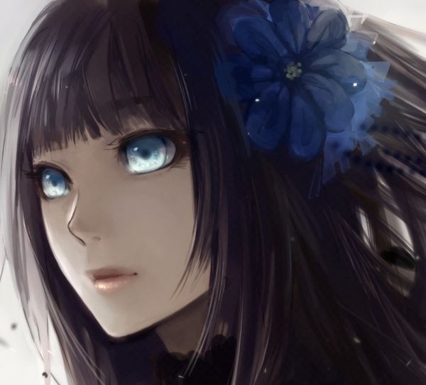 anime girl with white hair