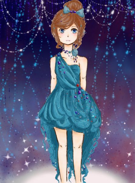 anime girl beautiful dress