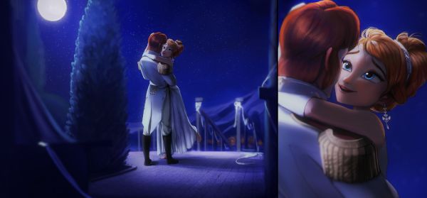 hans and anna in love