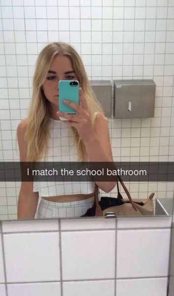 high school bathroom selfie