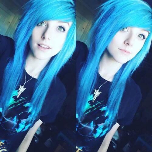 blue hair emo goth pussy