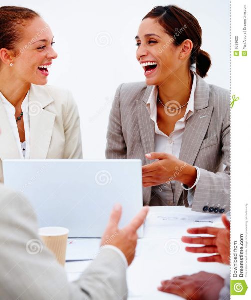 group women laughing pointing