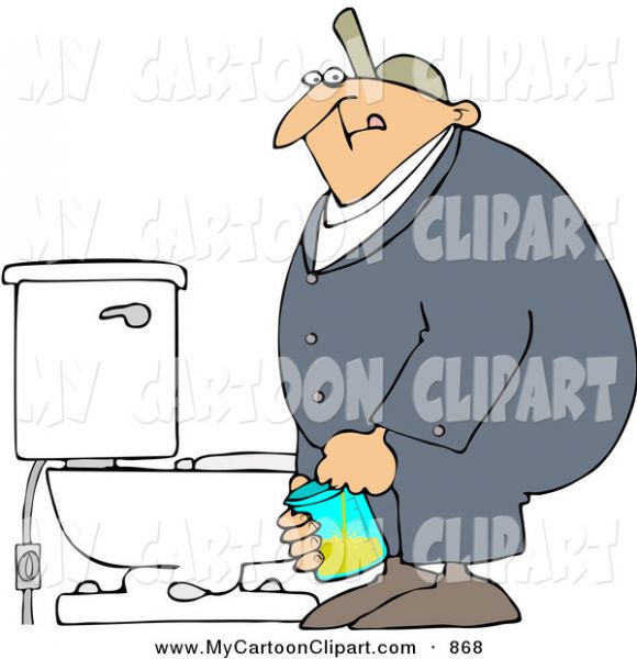 man urinating in toilet cartoon