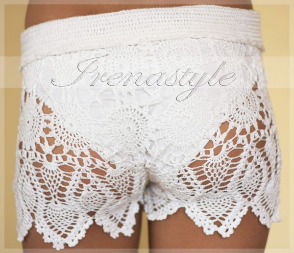 white crochet shorts