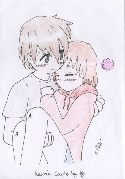 cute shy anime couple
