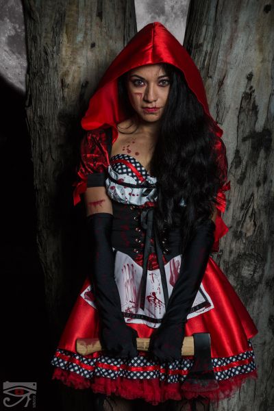 scary red riding hood