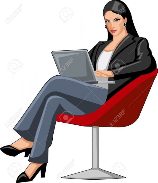 executive female office worker cartoon