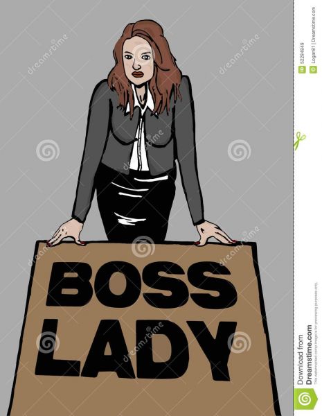 happy female boss clip art