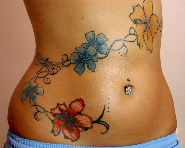 black flower tattoos for girls
