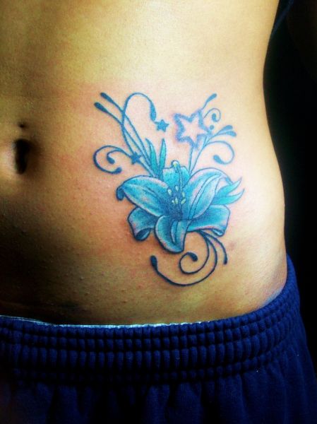 colorful flower tattoos for girls