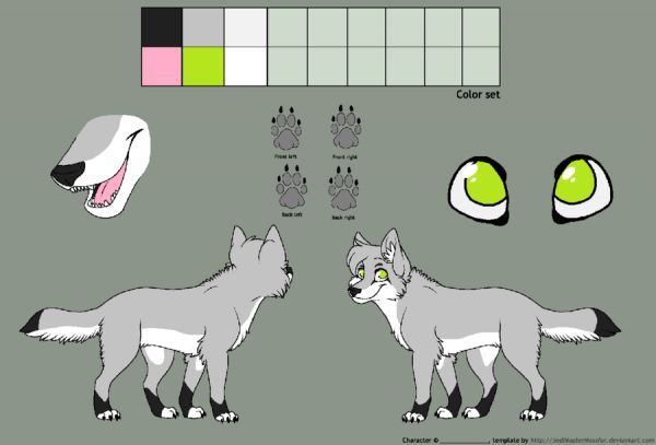 fox fursona blank reference sheet