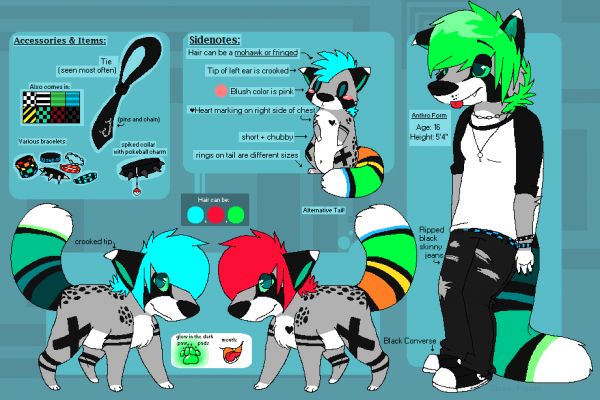 fox fursona reference sheet