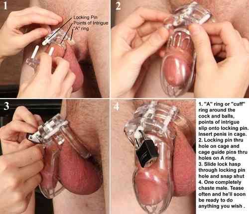 men in chastity cages captions