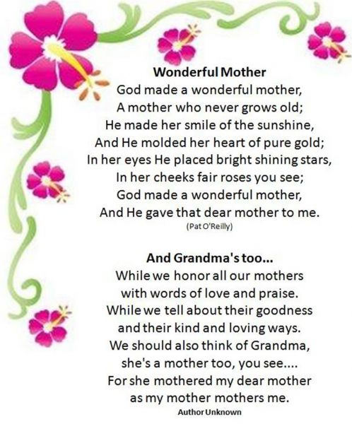 christian mothers day poems