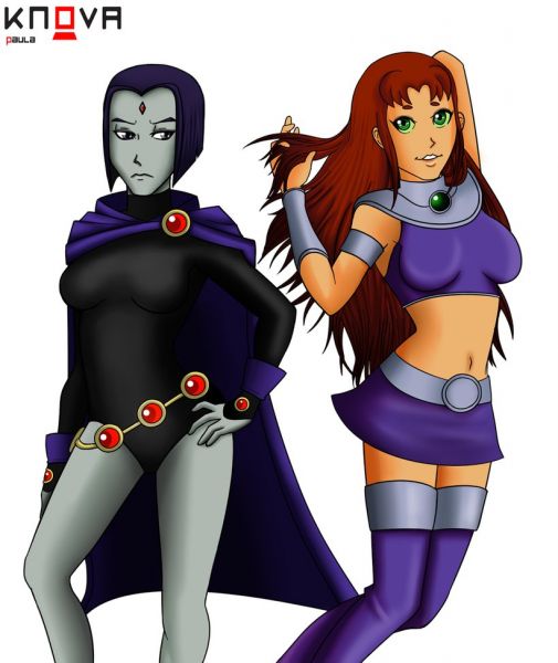 raven and starfire kiss