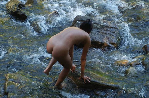 asian nude girls river bathing