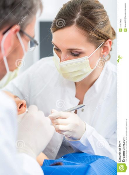 attractive female dentist gloves