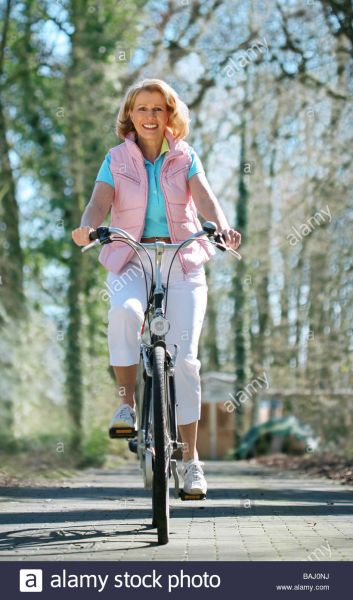 woman biking