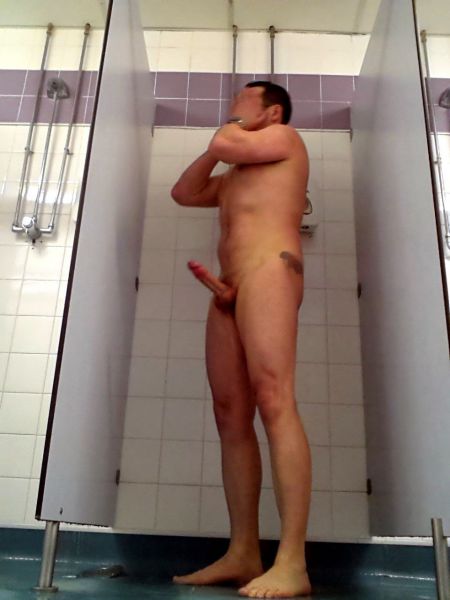 male gym naked selfie bathroom