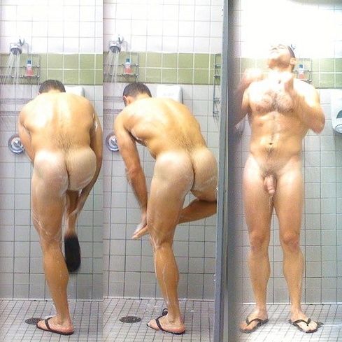 rugby men naked in shower