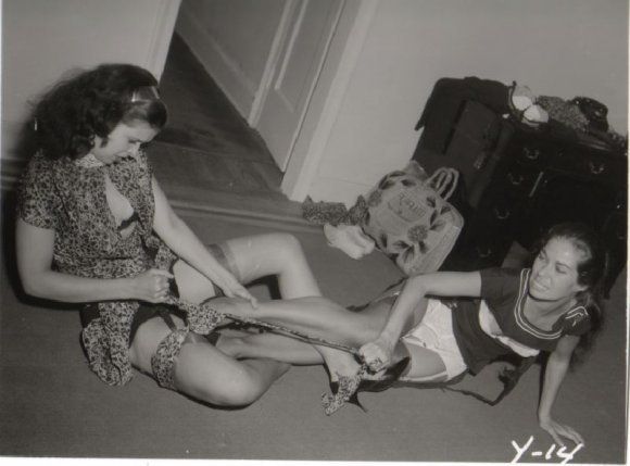 vintage retro lingerie catfight