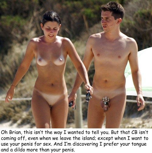 nude beach male chastity caption