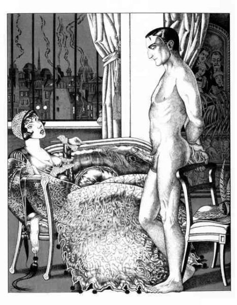 male slave serving his mistress