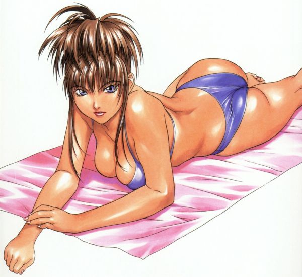 anime beach boobs lesbian