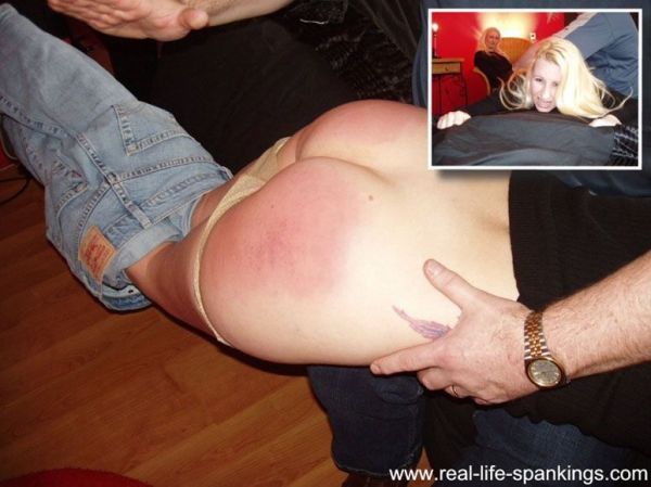 over the knee spanking wife