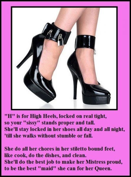 high heels tied up