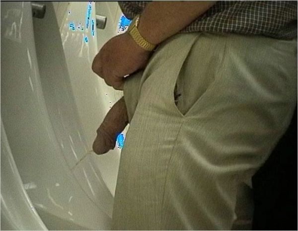 huge cock pissing urinal