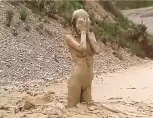 naked girls swimming in mud