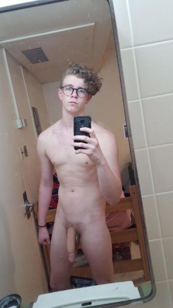shaved twink cock close up