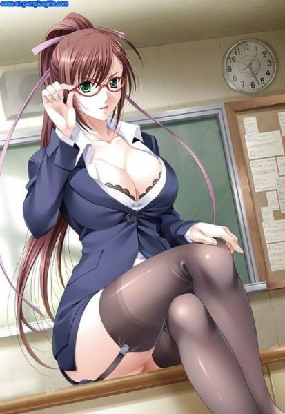 beautiful anime teacher
