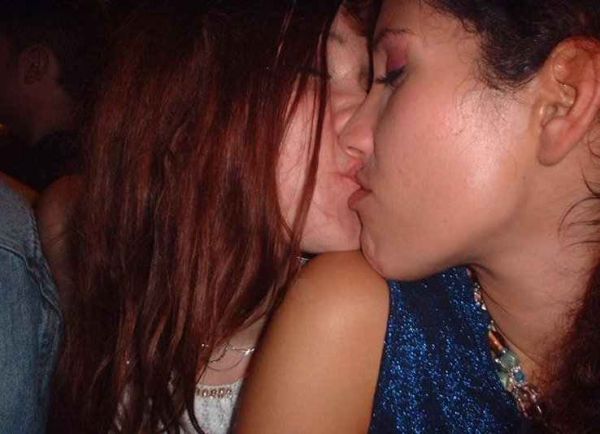 women kissing women with cum