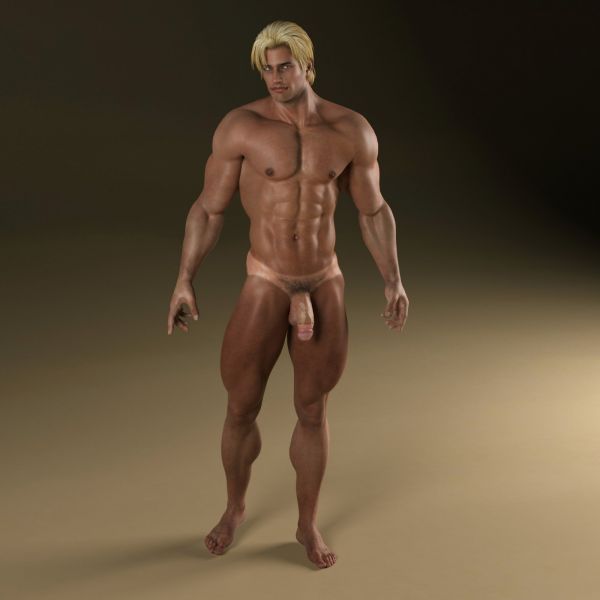 naked gay blonde man