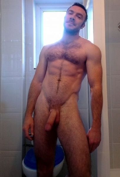 hairy muscle men shower