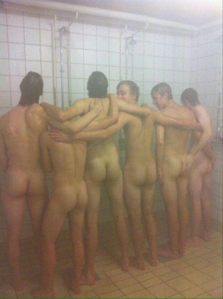 men in shower cum shot