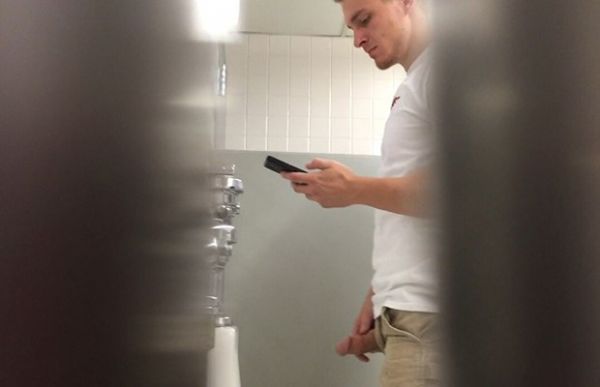 teacher at urinal