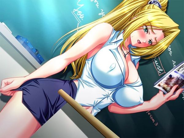 blonde anime tits