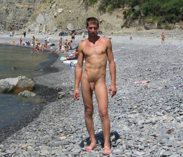 nude beach boner gif