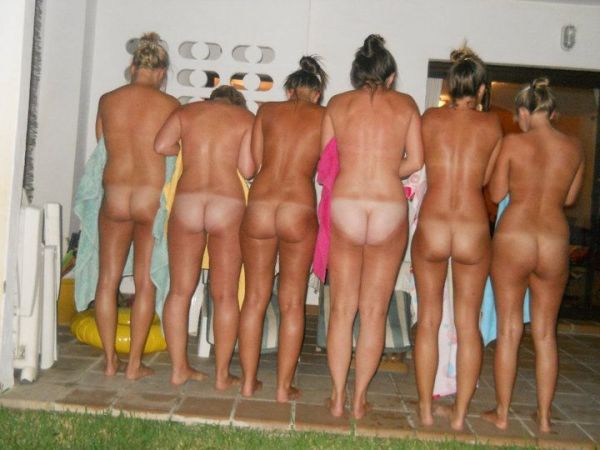 topless group beach nude