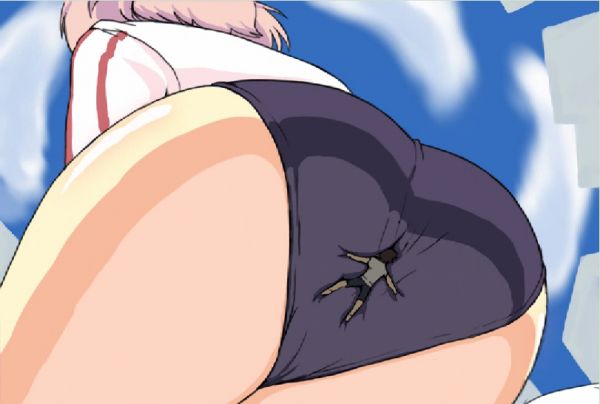 naked anime butt